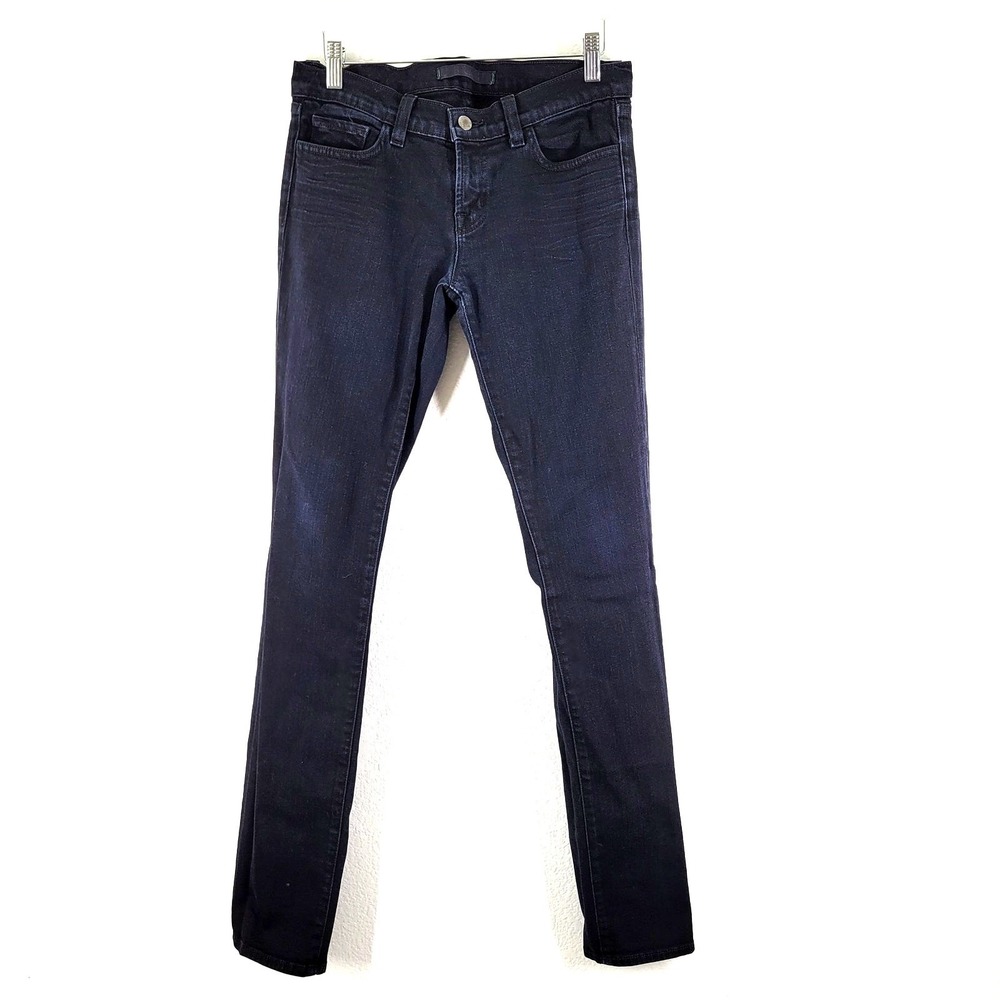 J Brand Low‎ Rise Skinny Jeans Womens 27 x 33" inseam Dark Black Wash